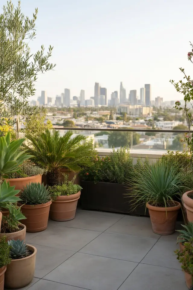 A penthouse terrace, a place from the library
