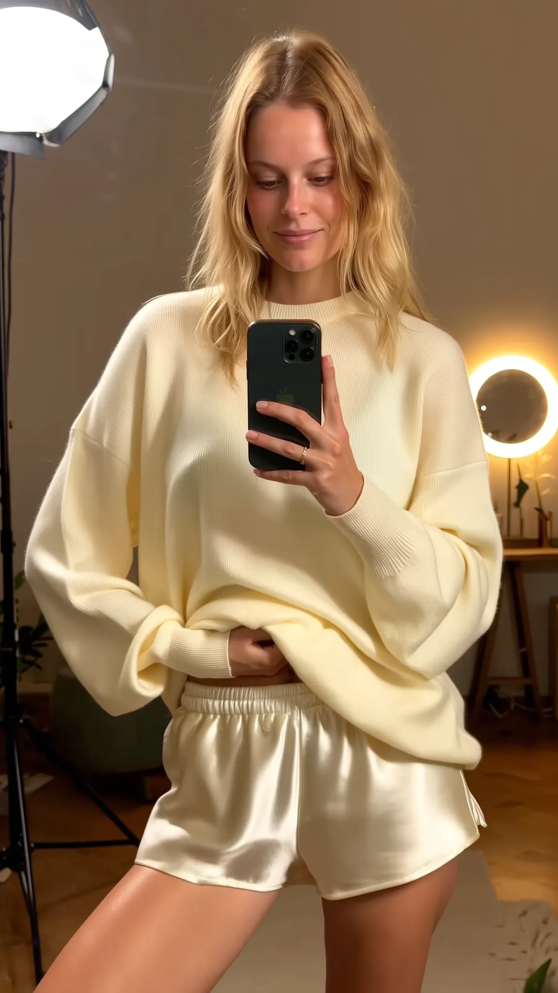 Sofia taking a mirror selfie