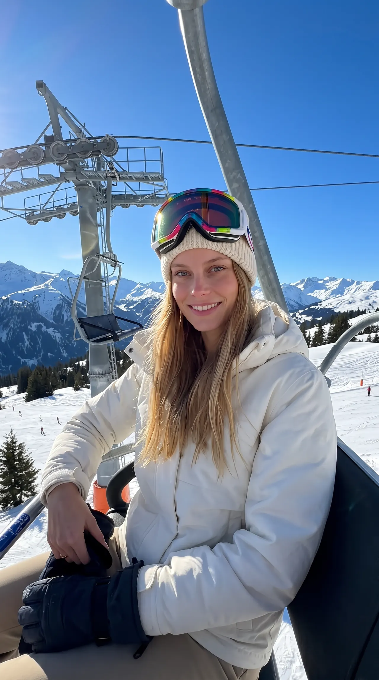Sofia on a ski lift